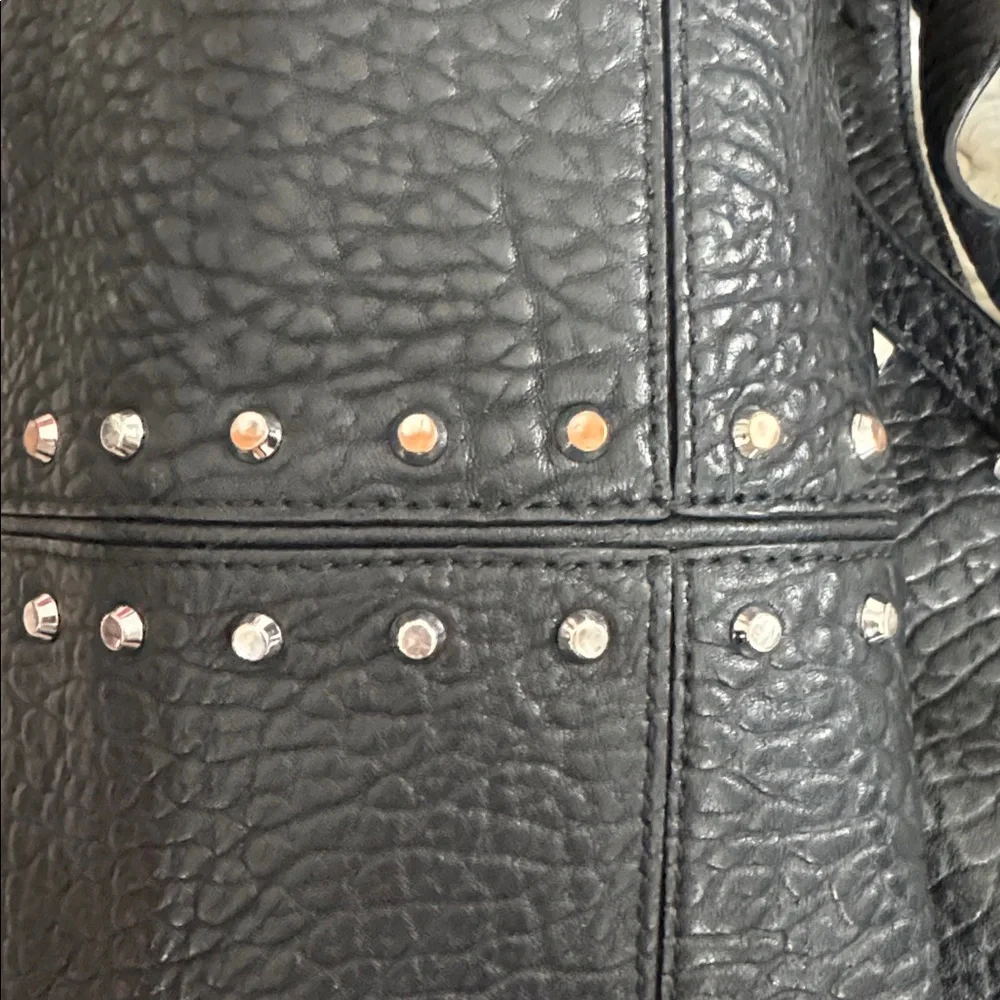 MICHAEL KORS UPTOWN ASTOR STUDDED LEATHER BAG Black